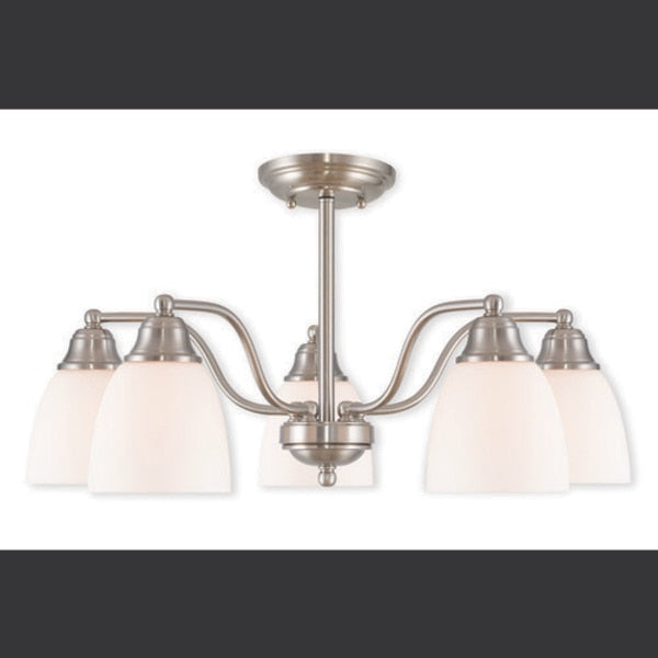 Somerville 5 Light Brushed Nickel Convertible Chandelier/Ceiling Mount