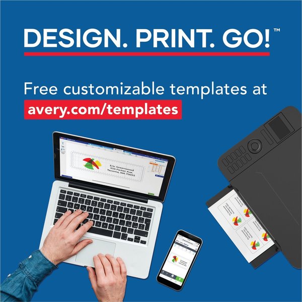 AveryÂ® White Adhesive Name Badges 5395, 2-1/3