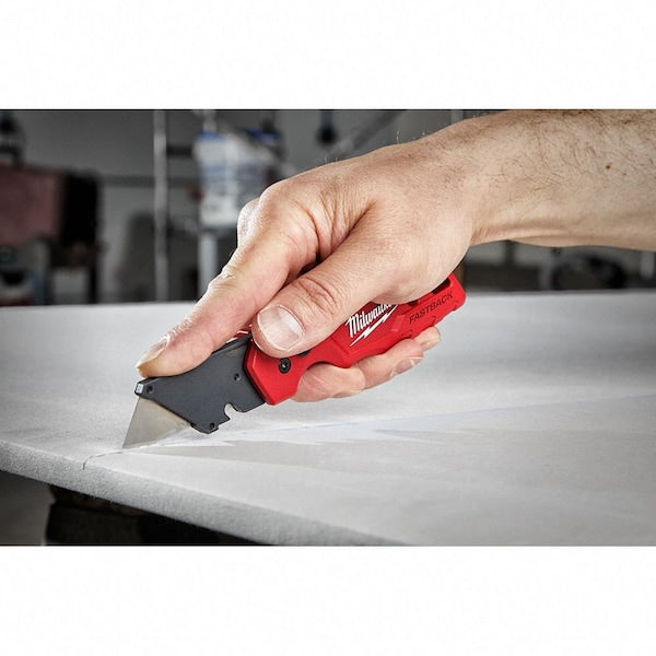 6-7/8 in. FASTBACK General Purpose Compact Folding Utility Knife in Red