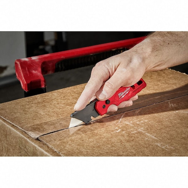 6-7/8 in. FASTBACK General Purpose Compact Folding Utility Knife in Red
