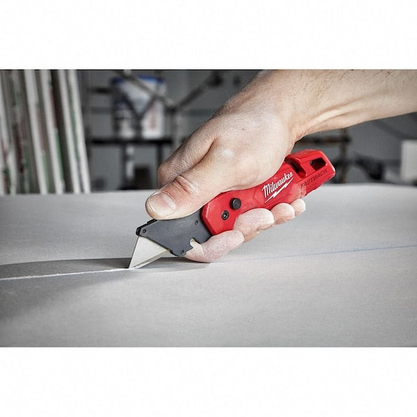 6-7/8 in. FASTBACK General Purpose Compact Folding Utility Knife in Red