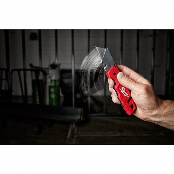 6-7/8 in. FASTBACK General Purpose Compact Folding Utility Knife with 5 Blade Storage in Red