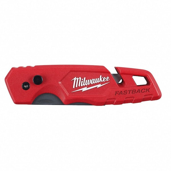 6-7/8 in. FASTBACK General Purpose Compact Folding Utility Knife with 5 Blade Storage in Red