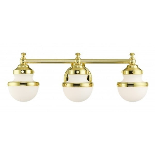Polished Brass Vanity Sconce, 3 Light