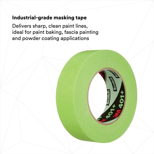 Masking Tape, Green, 1-13/32in x60yd, PK16