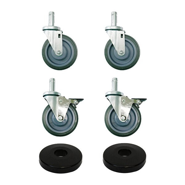 Caster Kit, 2 Swvl/2 SB, w/Bmprs, 5