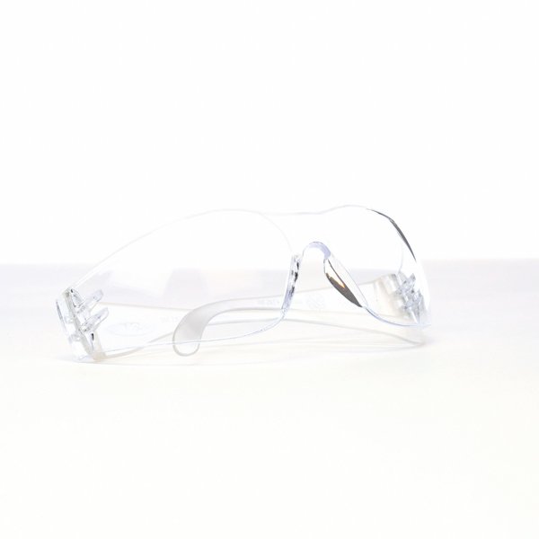 Virtua Safety Glasses, Anti-Fog, Anti-Scratch, Wraparound, Frameless, Clear Arm, Clear Lens