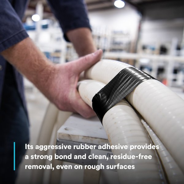 Duct Tape, 2 In x 60 yd, 10.5 mil, Black