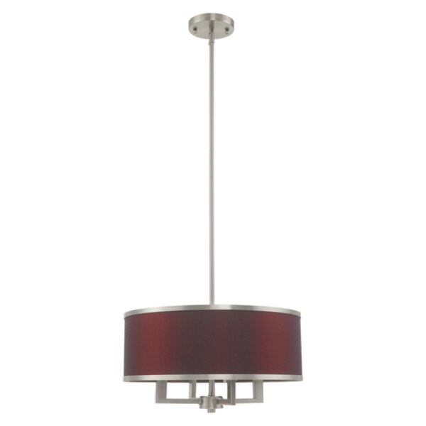 Park Ridge 4 Light Brushed Nickel Pendant Chandelier