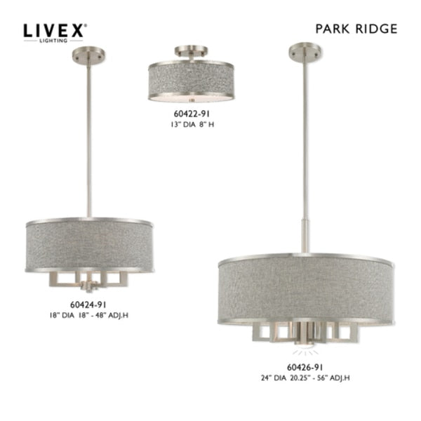 Park Ridge 2 Light Brushed Nickel Ceiling Mount