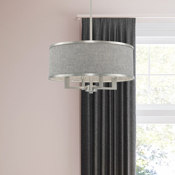 Park Ridge 4 Light Brushed Nickel Pendant Chandelier
