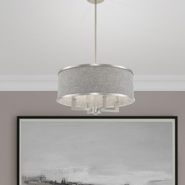 Park Ridge 4 Light Brushed Nickel Pendant Chandelier