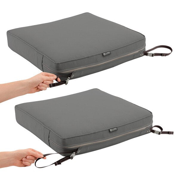 Montlake FadeSafe Chair Cushion Cover, Light Charcoal, 44