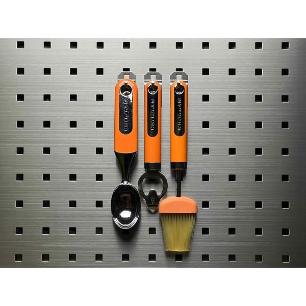 1 In. Single Rod 30 Degree Bend Stainless Steel Pegboard Hook for Stainless Steel LocBoard 3 Pack