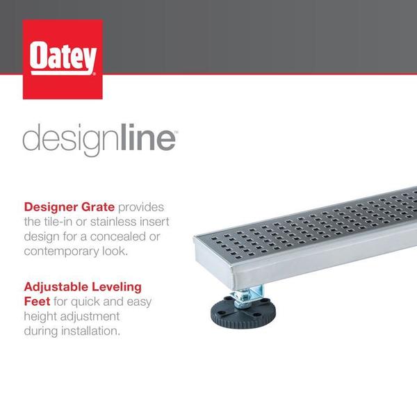 Designlineâ¢ 36 in. Stainless Steel Linear Shower Drain Tile-in Grate