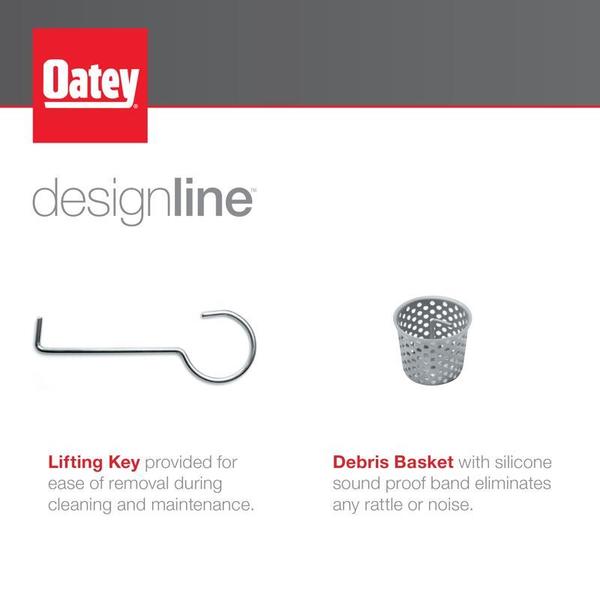 Designlineâ¢ 32 in. Stainless Steel Linear Shower Drain Square Grate