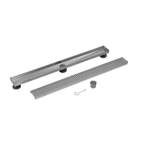 Designlineâ¢ 32 in. Stainless Steel Linear Shower Drain Square Grate