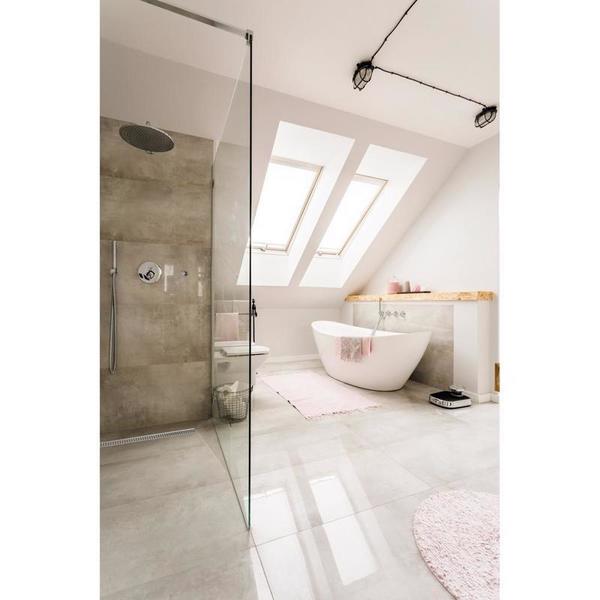 Designlineâ¢ 32 in. Stainless Steel Linear Shower Drain Square Grate