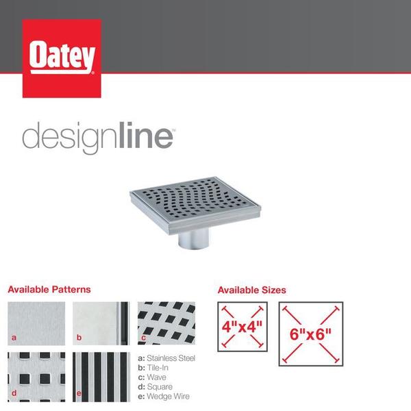 Designlineâ¢ 6 in. x 6 in. Square Drain Square Grate