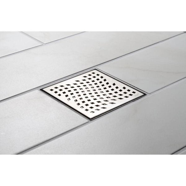 Designlineâ¢ 4 in. x 4 in. Square Drain Wave Grate