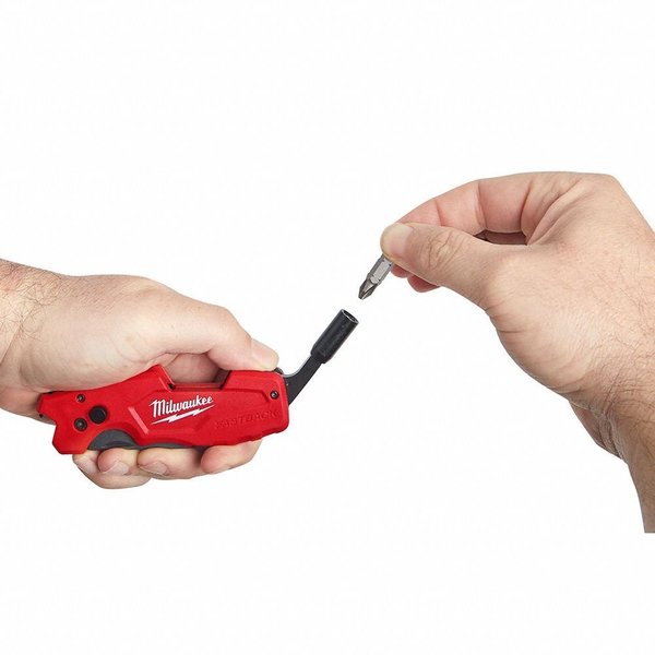 Folding Utility Knife, Manual Retraction, Straight, Wire Stripping, Bit Holding, Bottle Opening