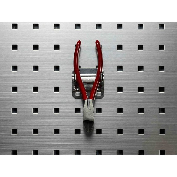 1 In. Double Rod 90 Degree Bend Stainless Steel Pegboard Hook for Stainless Steel LocBoard 3 Pack