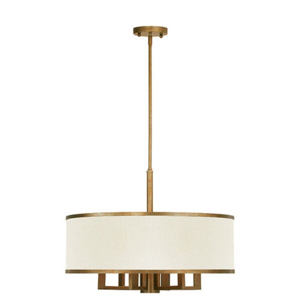 Park Ridge 7 Light Hand Painted Antique Gold Leaf Chandelier