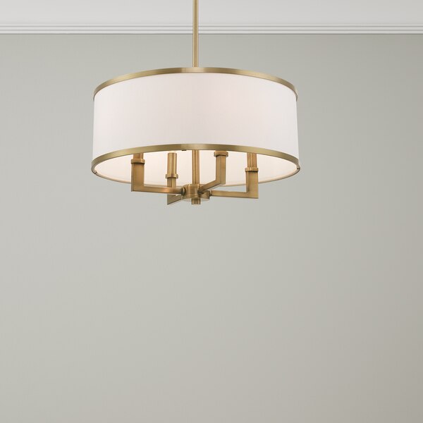 Park Ridge 4 Light Antique Brass Pendant Chandelier