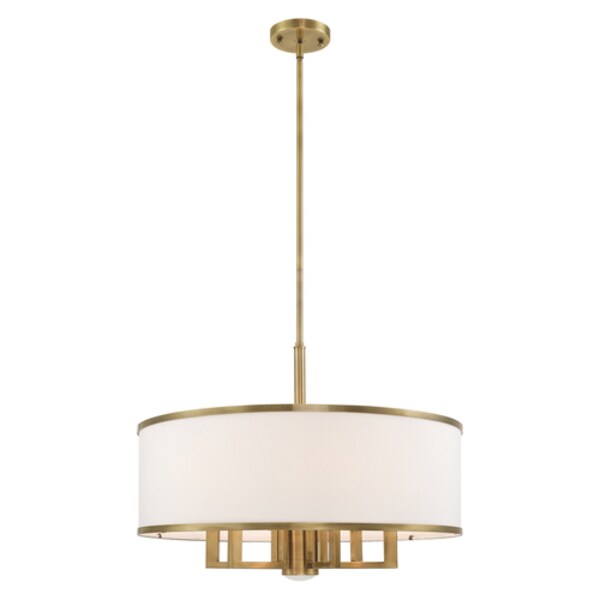 Park Ridge 7 Light Antique Brass Pendant