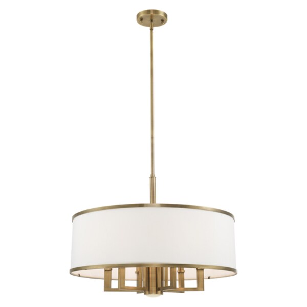 Park Ridge 7 Light Antique Brass Pendant