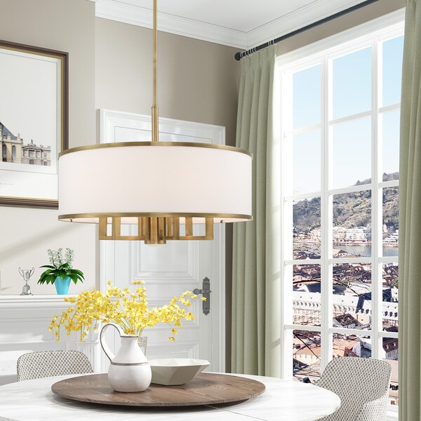 Park Ridge 7 Light Antique Brass Pendant