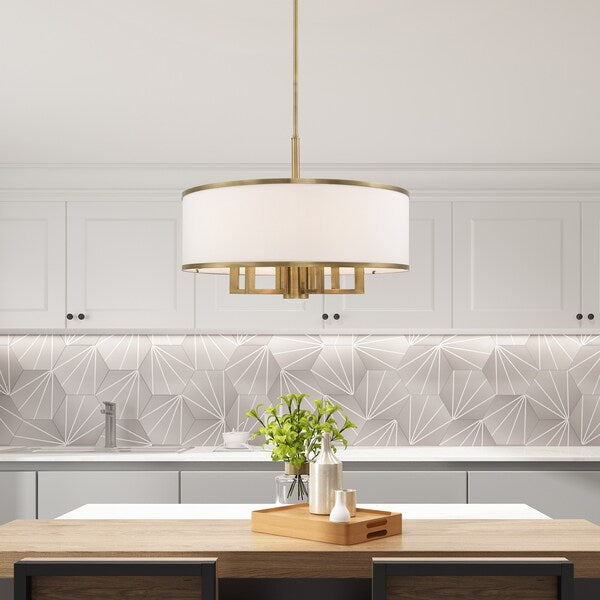 Park Ridge 7 Light Antique Brass Pendant