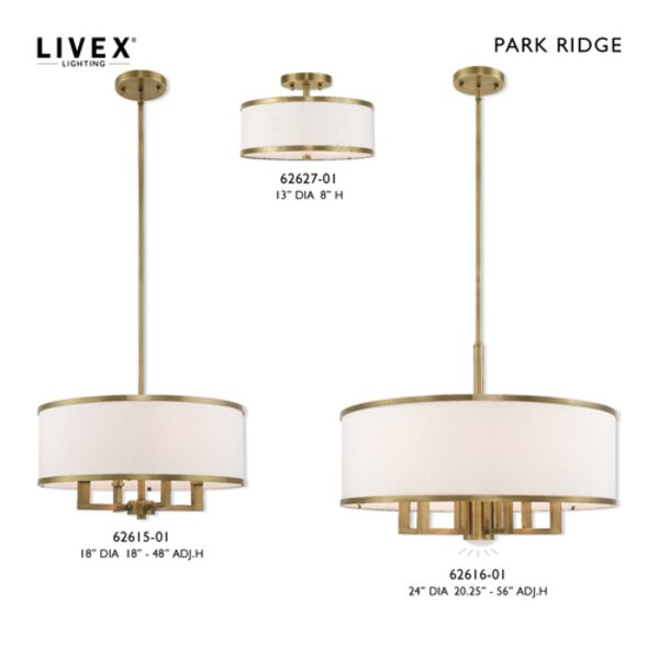 Park Ridge 2 Light Antique Brass Ceiling