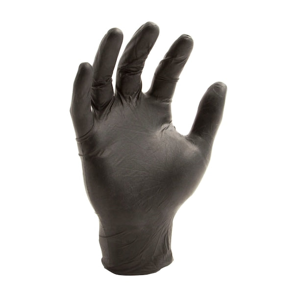 Disposable Gloves, Nitrile, Powder Free, Black, XL, 100 PK