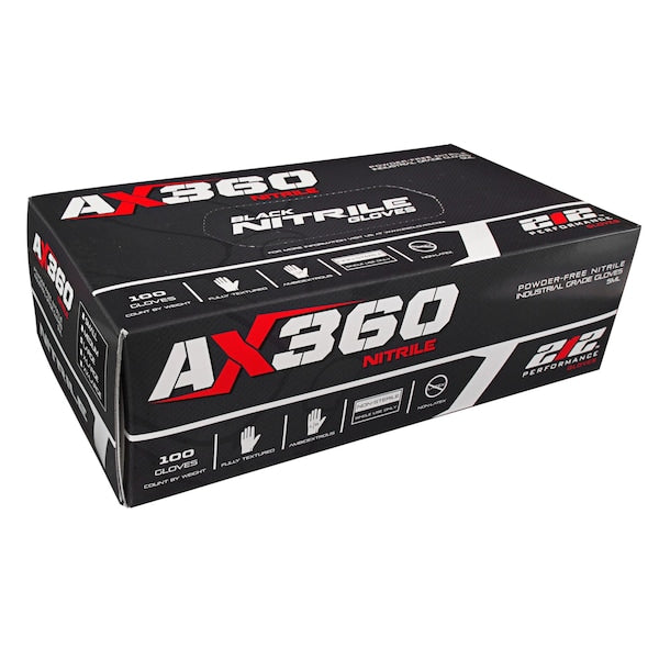 Disposable Gloves, Nitrile, Powder Free, Black, XL, 100 PK