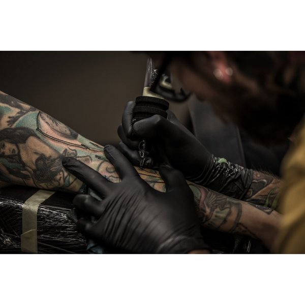 Disposable Gloves, Nitrile, Powder Free, Black, 2XL, 100 PK