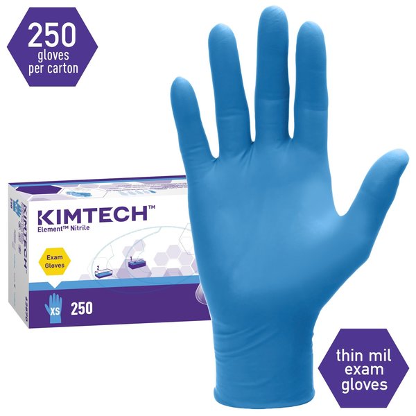 Nitrile Exam Gloves, Nitrile, Blue, 250 PK