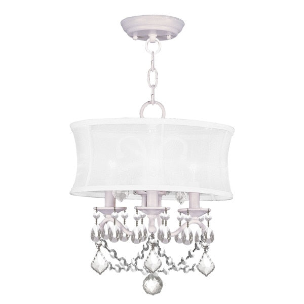 Newcastle 3 Light White Convertible Mini Chandelier/Ceiling Mount