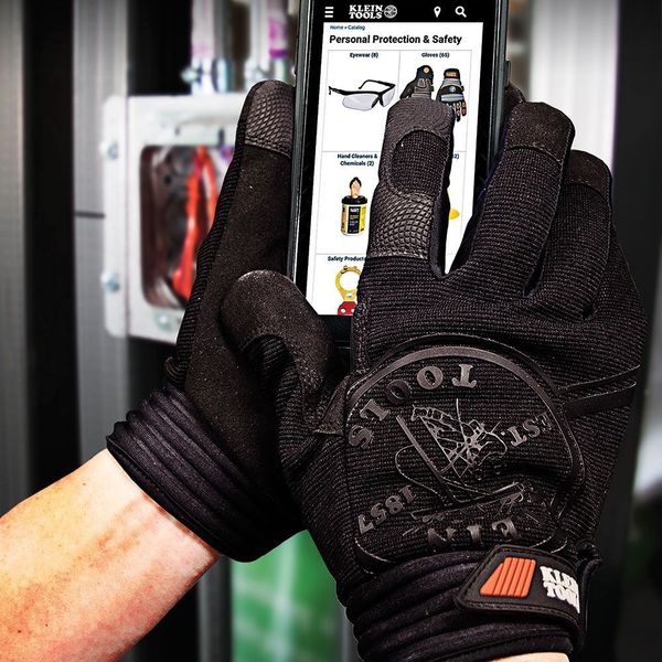 Mechanics Gloves, Xl, Black, Reinforced Padded, Fabric