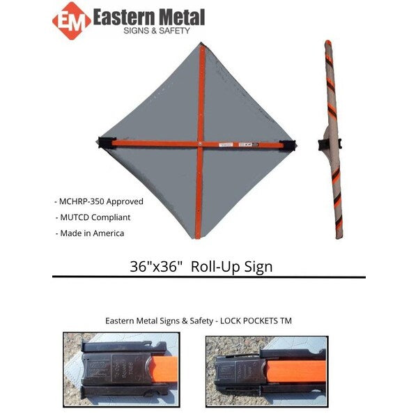 Orange Vinyl Roll Up Sign, 36