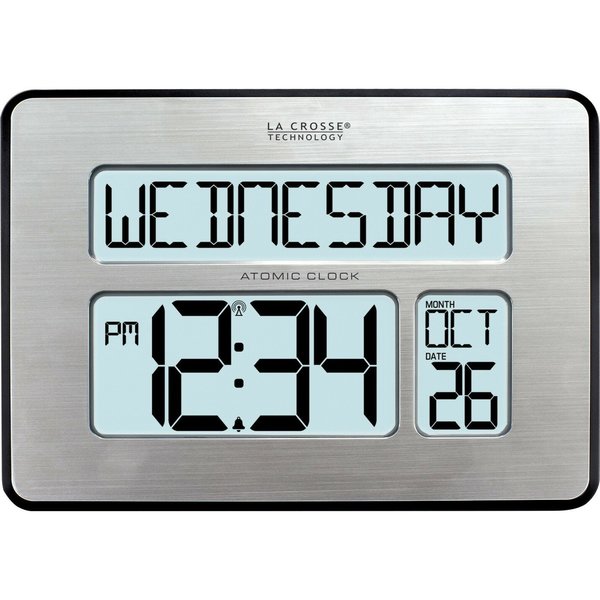 Atomic Dgtl Wall Clock, Wht Backlight
