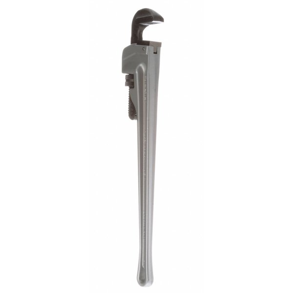 Straight Pipe Wrench: 24 in Length, 3 in Jaw Capacity, Aluminum, Serrated, Tether Capable