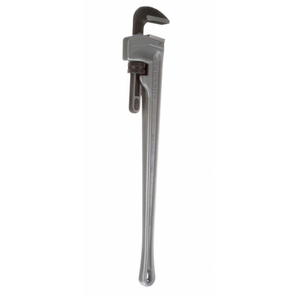 Pipe Wrench, Straight, Aluminum, 36 in L, 5 in Jaw Capacity