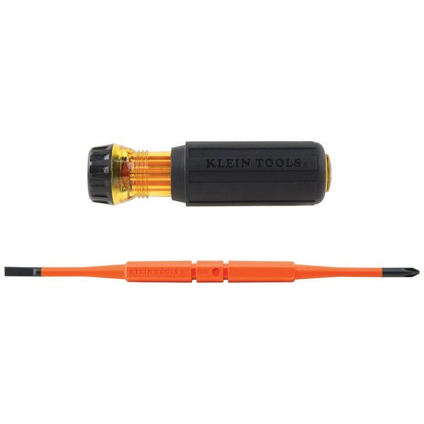 Flip-Blade Insulated Screwdriver, 2-in1, Ph Bit #1, Sl Bit 3/16-Inch