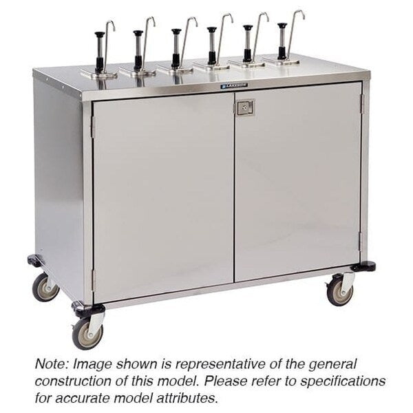 Condiment Cart w/Flat Top-8 EZ Serv Pumps Dispense Up to 4 Products