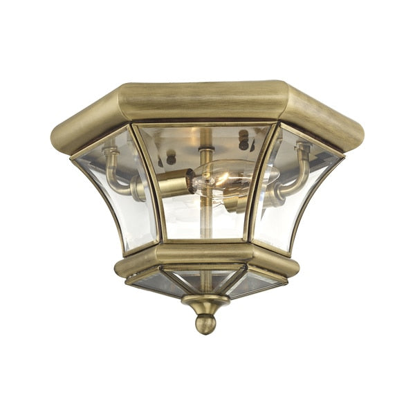 Monterey/Georgetown 2 Light Antique Brass Outdoor Ceiling Mount