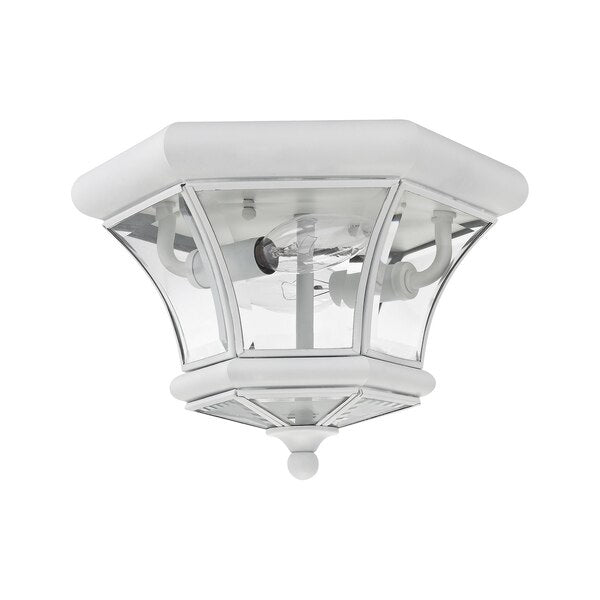 Monterey/Georgetown 2 Light White Outdoor Ceiling Mount