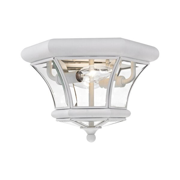 Monterey/Georgetown 2 Light White Outdoor Ceiling Mount