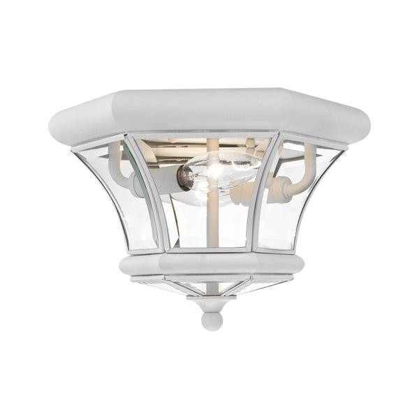 Monterey/Georgetown 2 Light White Outdoor Ceiling Mount