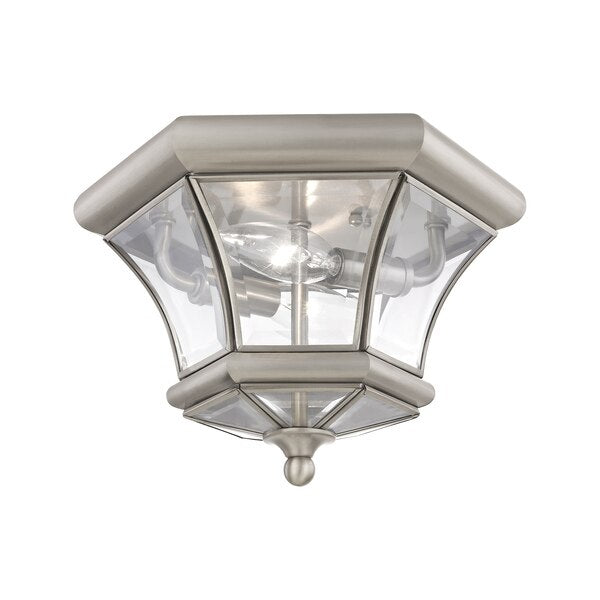 Monterey/Georgetown 2 Light Brushed Nickel Outdoor Ceiling Mount